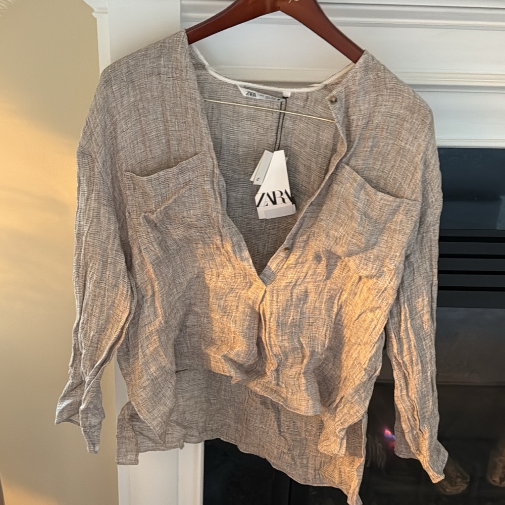 Zara Women's linen blouse